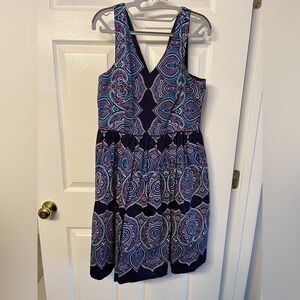 Elegant Blue Patterned Dress